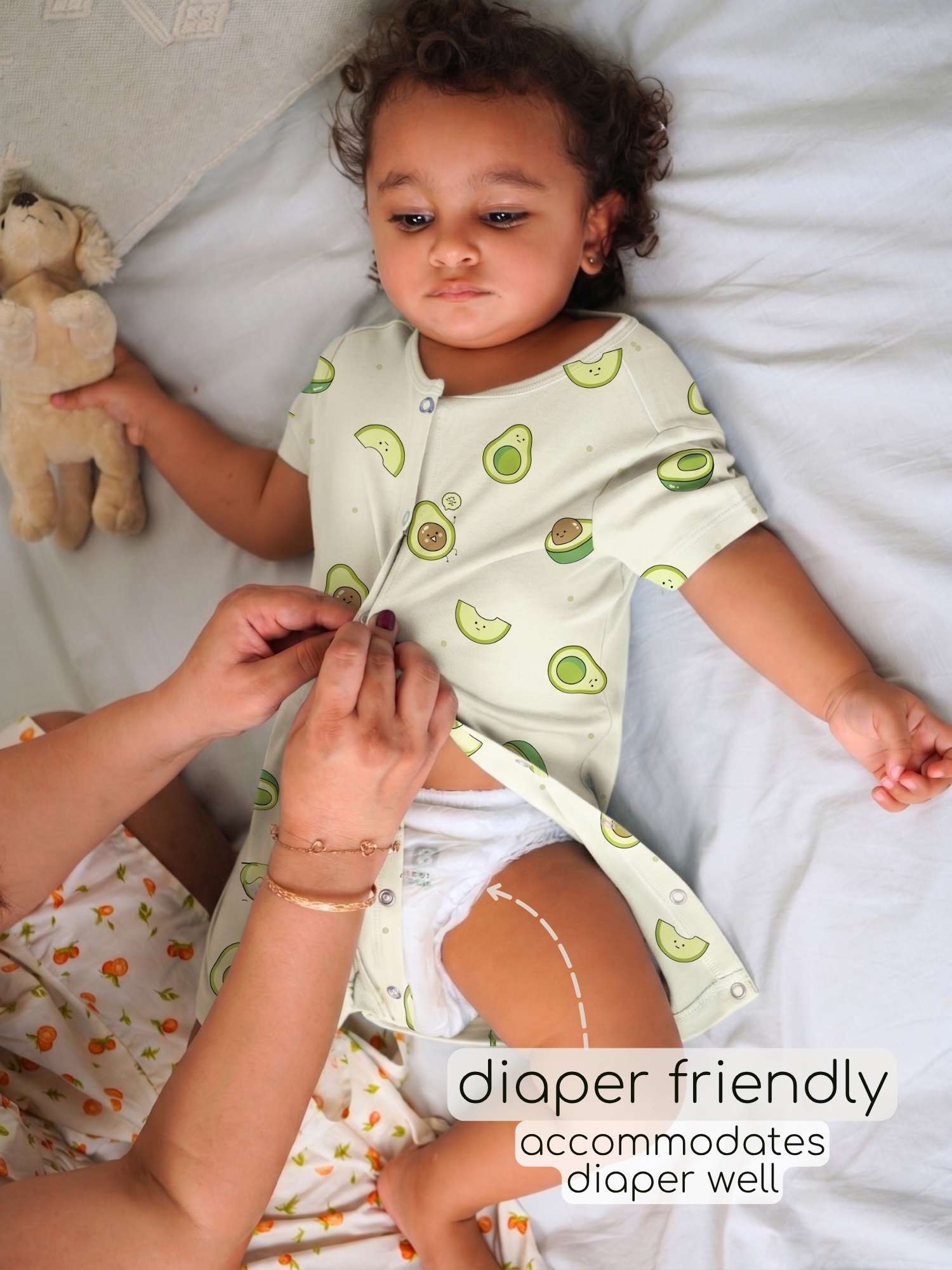short sleeve bamboo knit romper with snap buttons