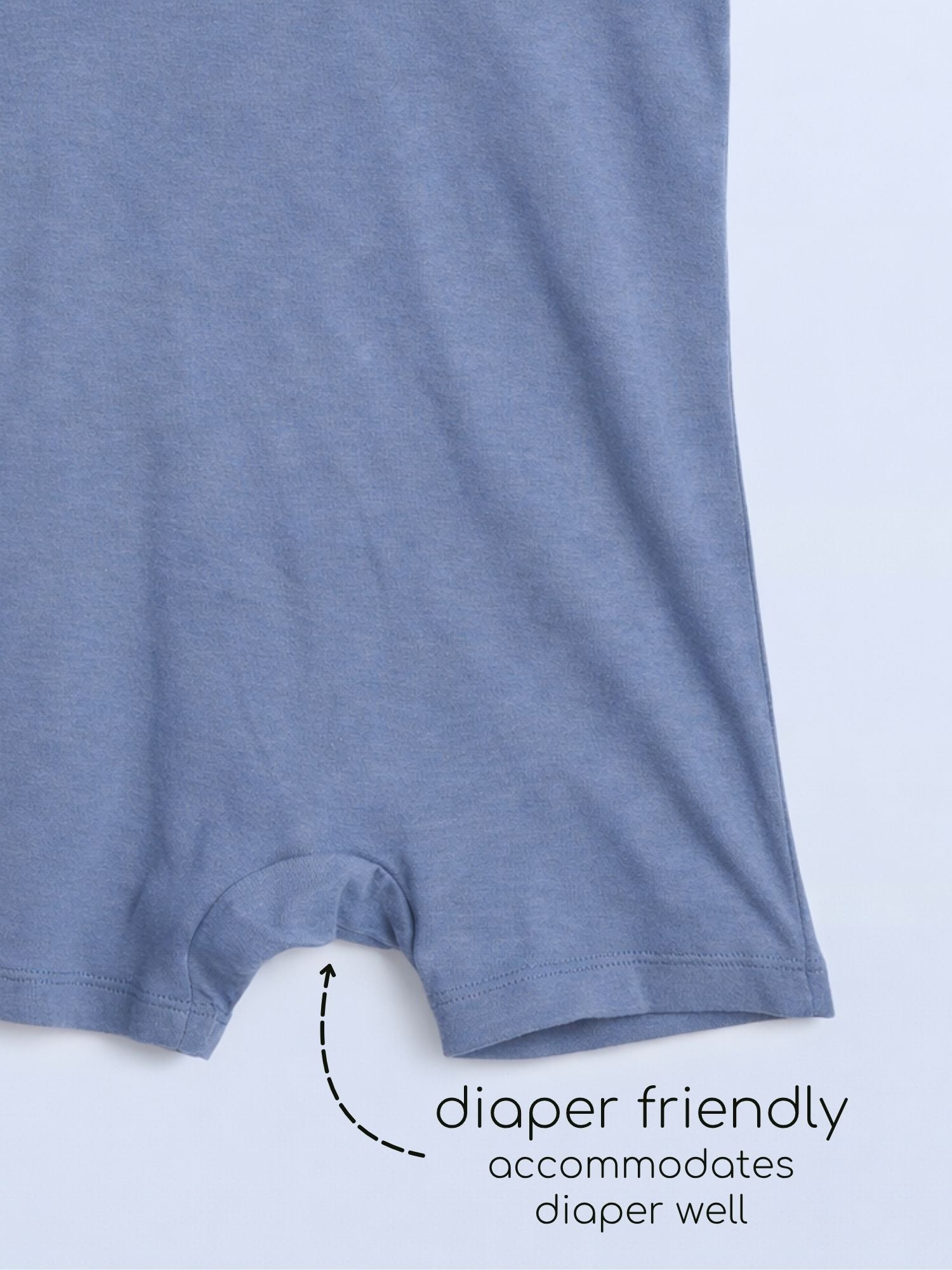 short sleeve bamboo knit romper with snap buttons