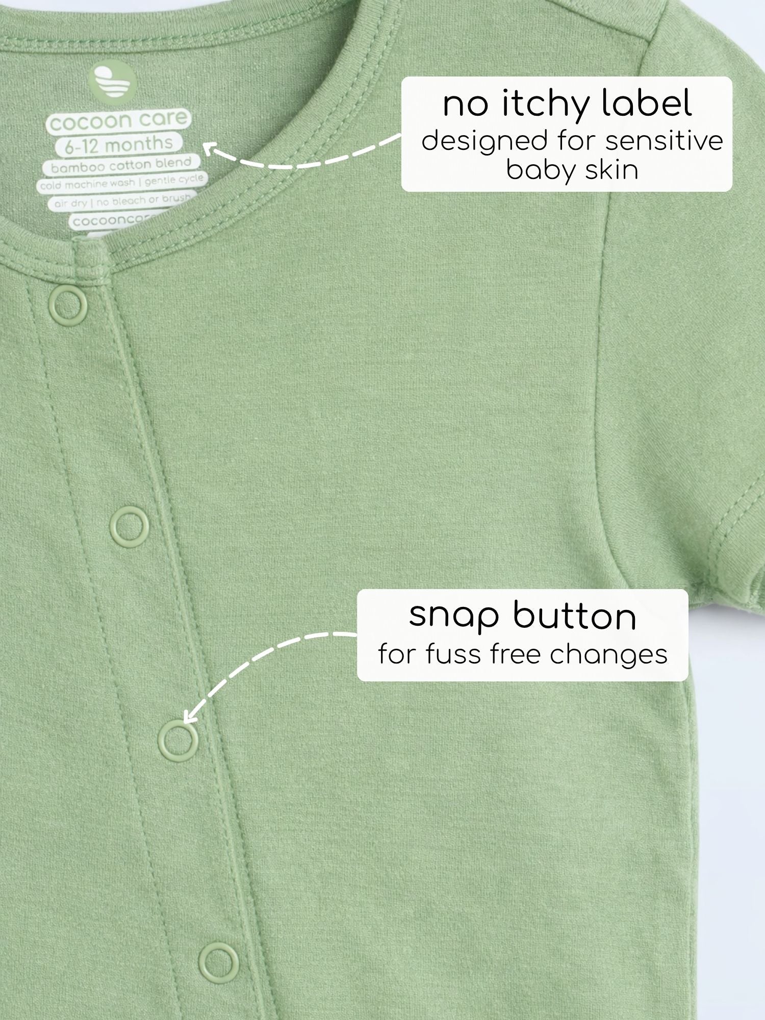 short sleeve bamboo knit romper with snap buttons