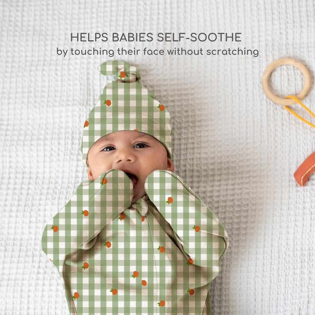 bamboo arms up swaddle pod for baby - prints