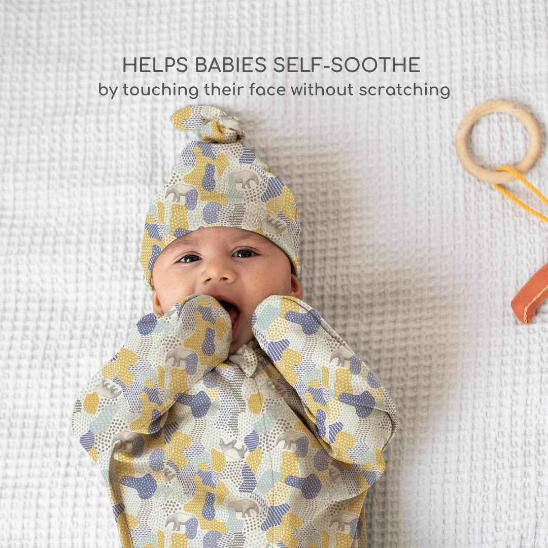 bamboo arms up swaddle pod for baby - prints