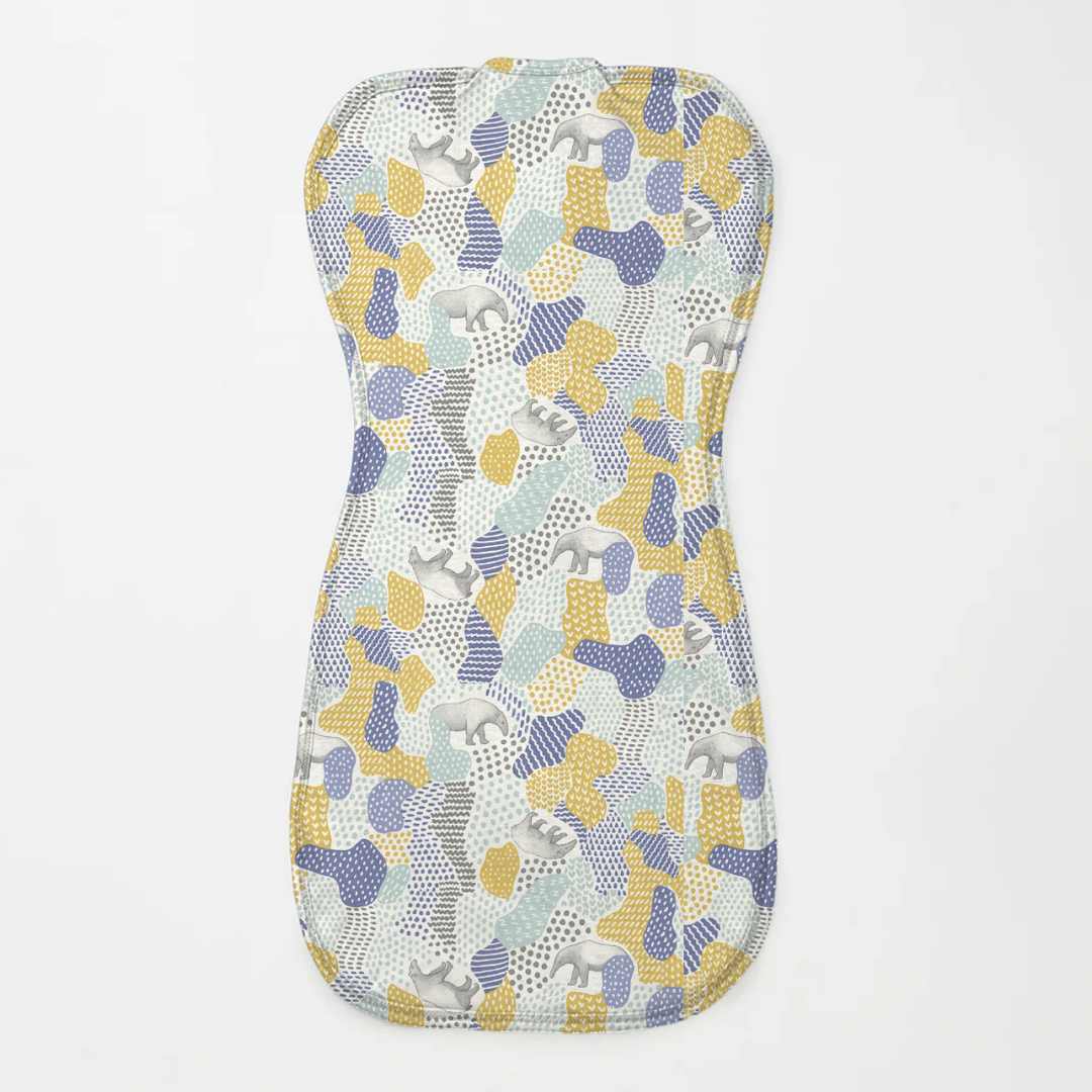 bamboo arms up swaddle pod for baby - prints