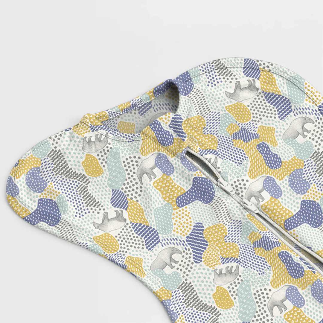 bamboo arms up swaddle pod for baby - prints