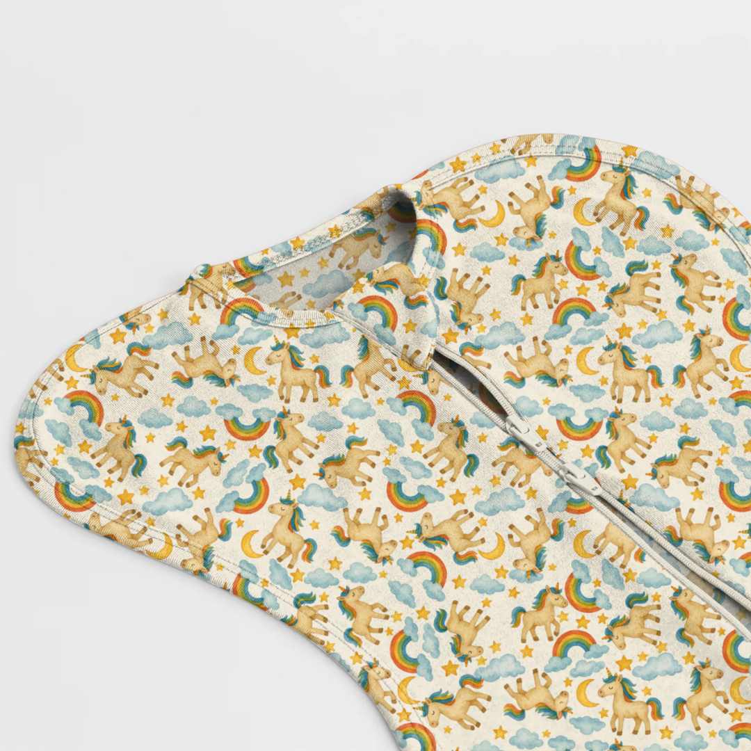 bamboo arms up swaddle pod for baby - prints
