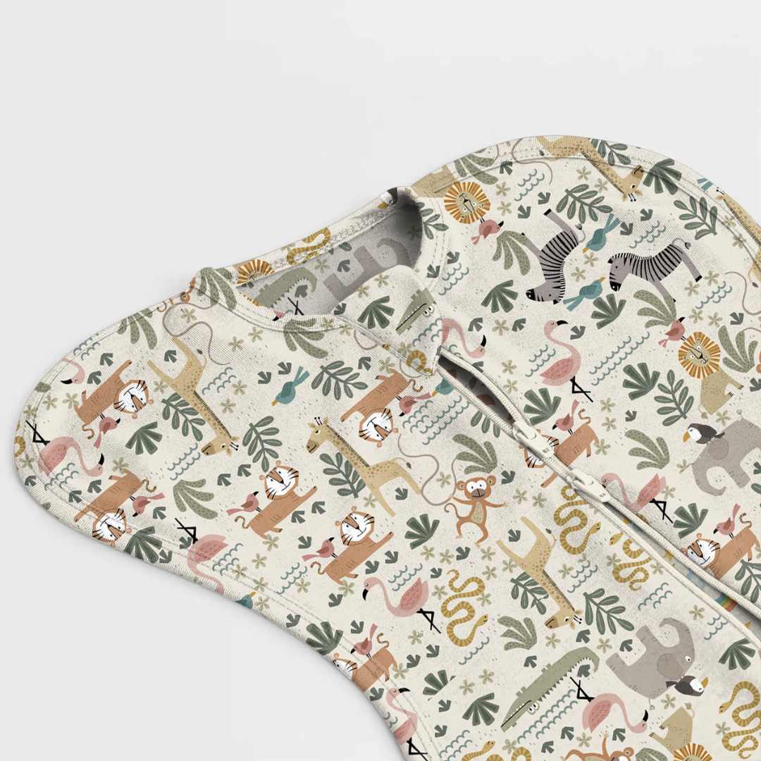bamboo arms up swaddle pod for baby - prints