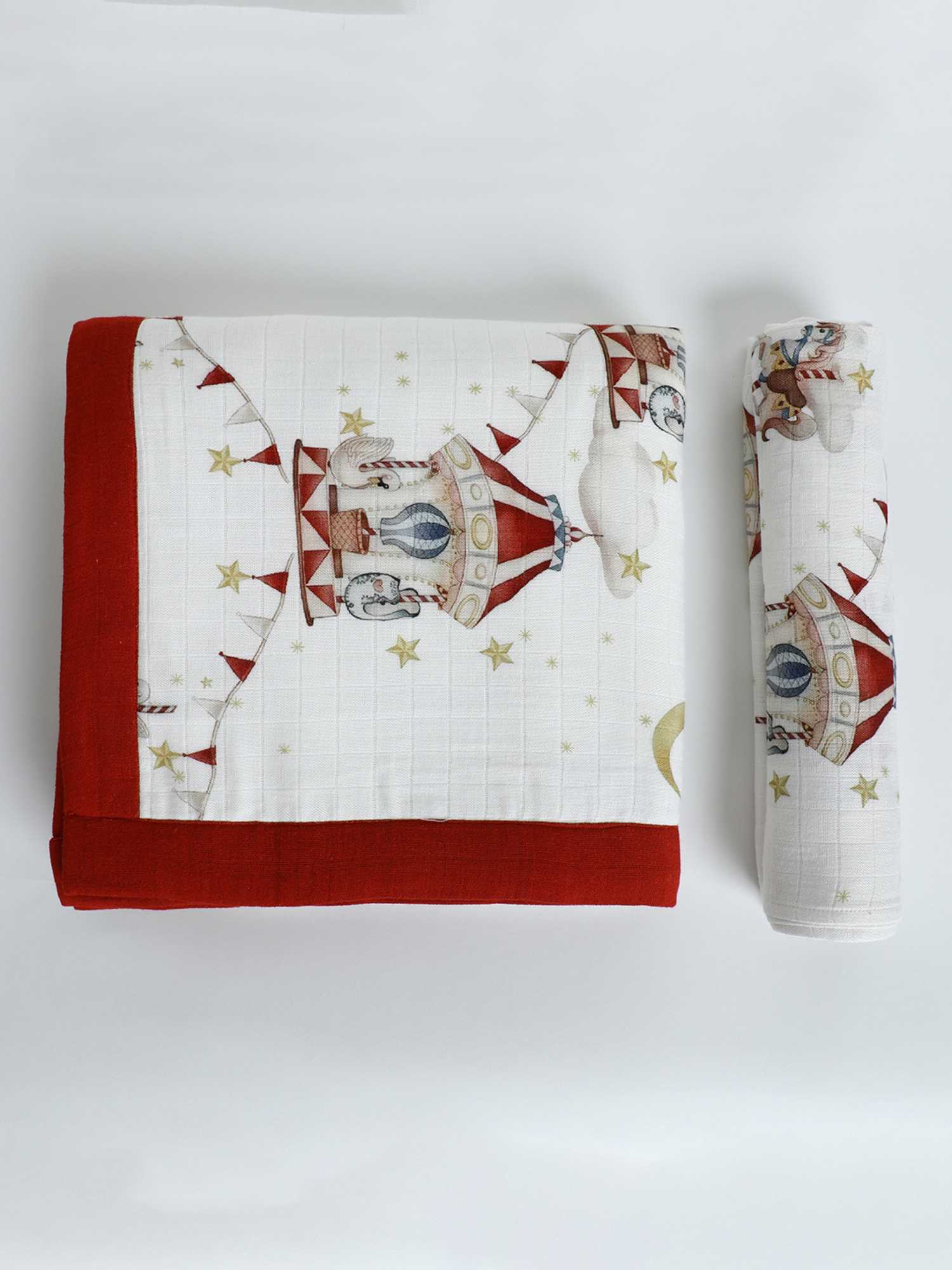 bamboo blanket & swaddle set- christmas collection
