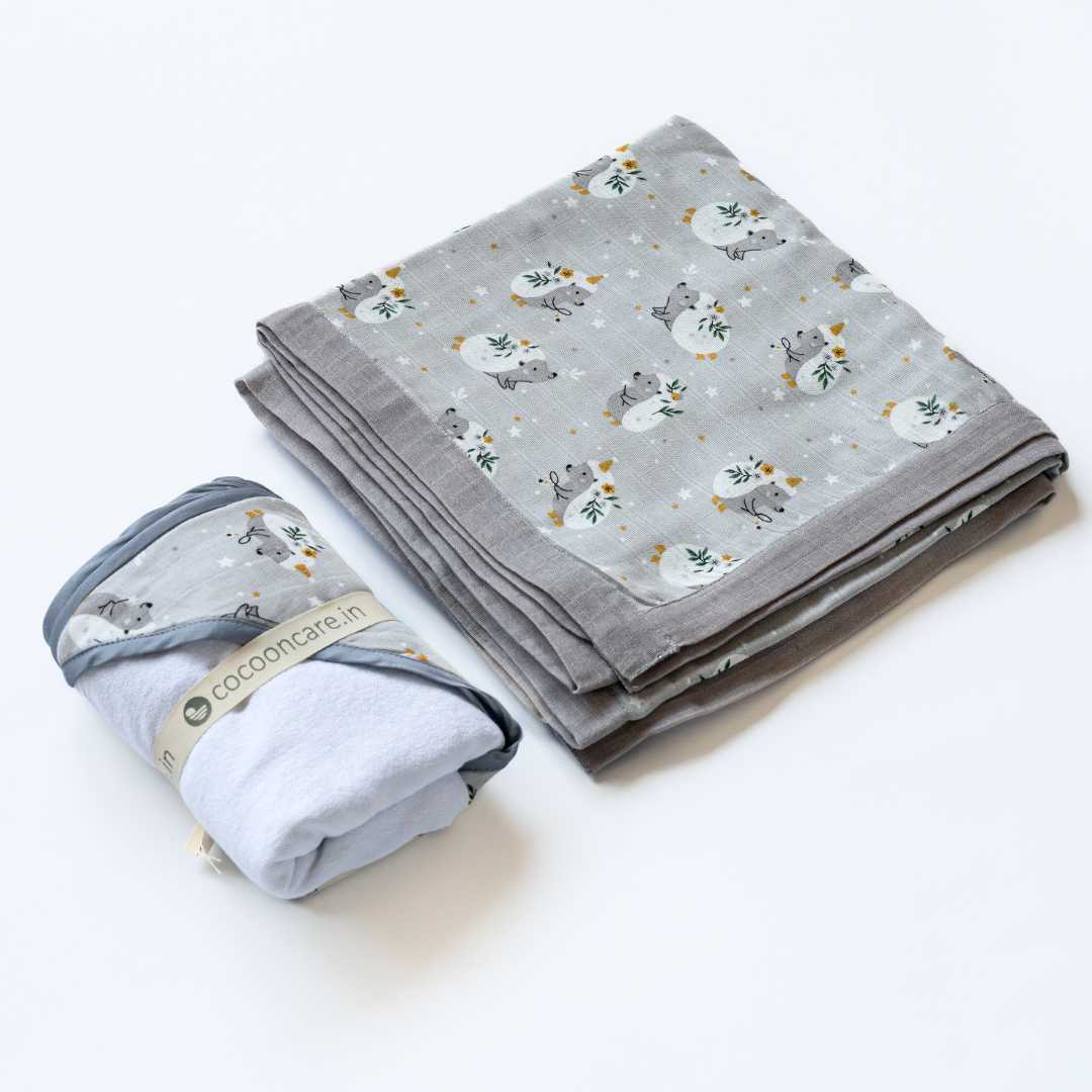 bamboo blanket & hooded towel set