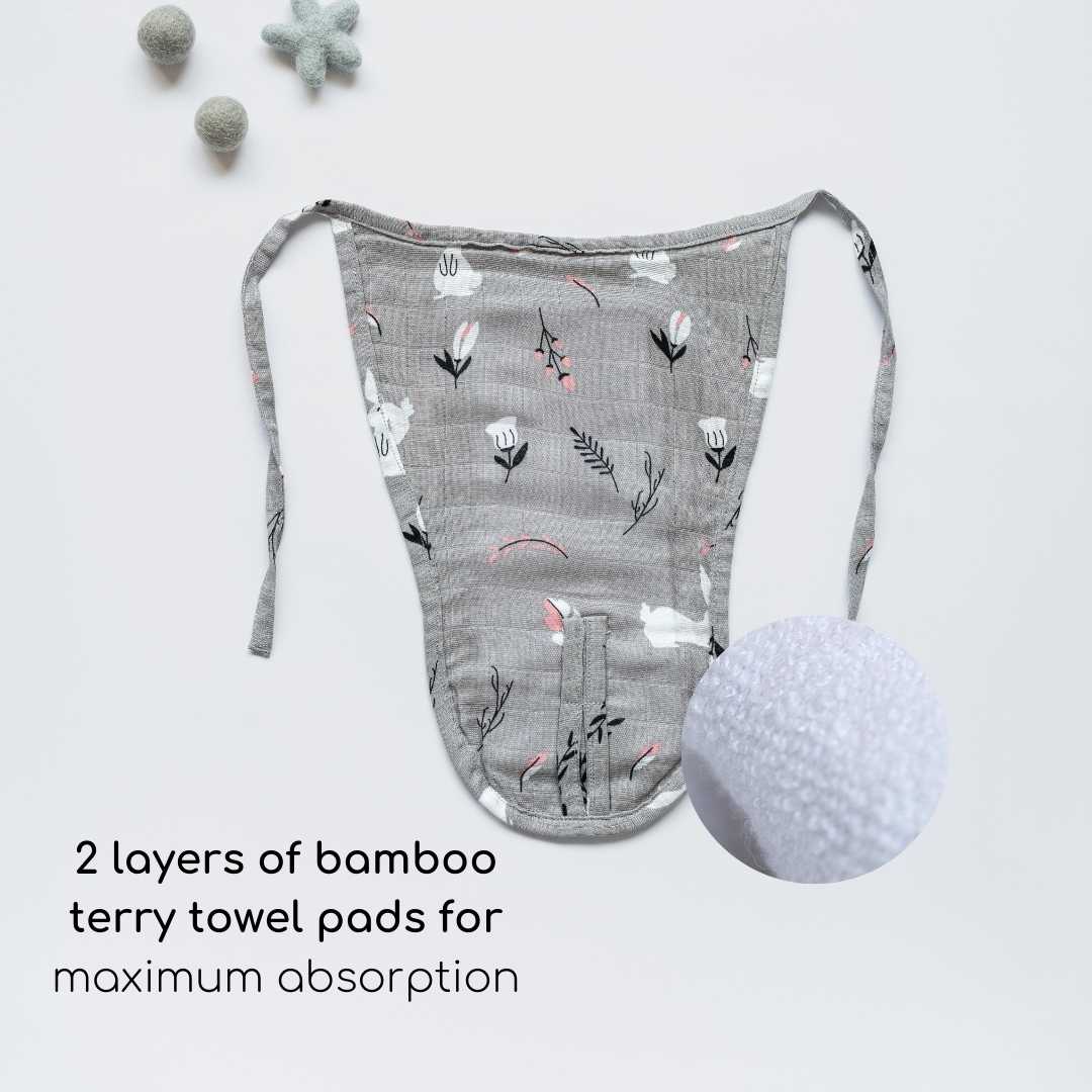 Bamboo muslin assorted nappy pack of 5