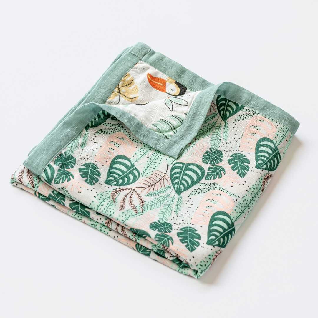 bamboo muslin double sided baby blanket