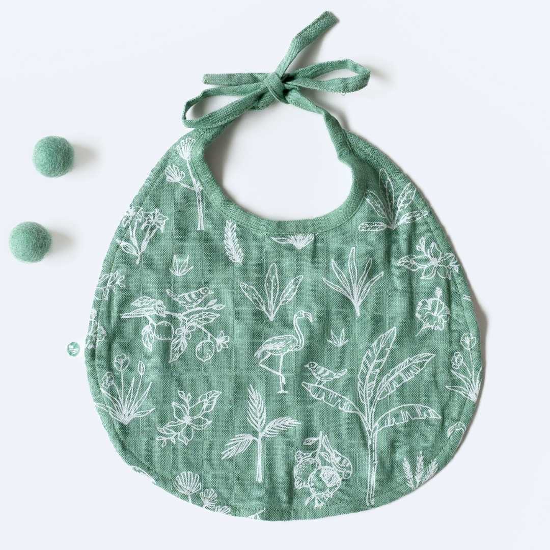 soft_bamboo_muslin_bib_burp_cloth_for_baby_in_tropical_green_print