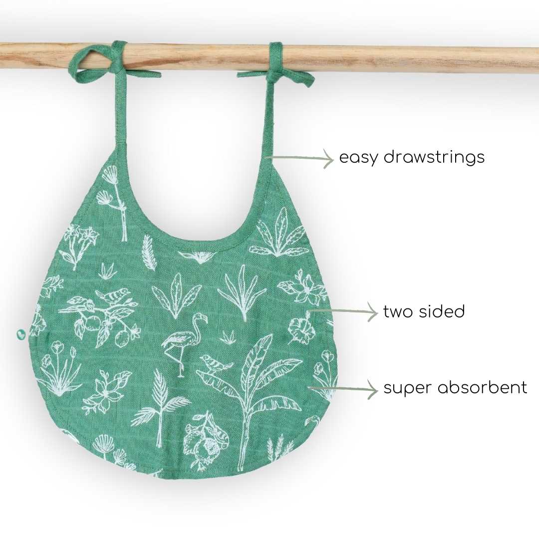 soft_bamboo_muslin_bib_burp_cloth_for_baby_in_tropical_green_print_2