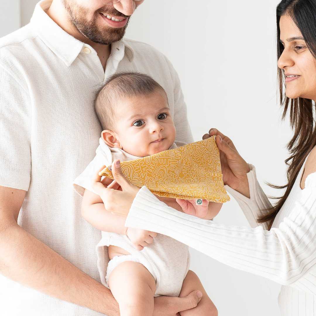 bamboo muslin bandana bib + wash cloth