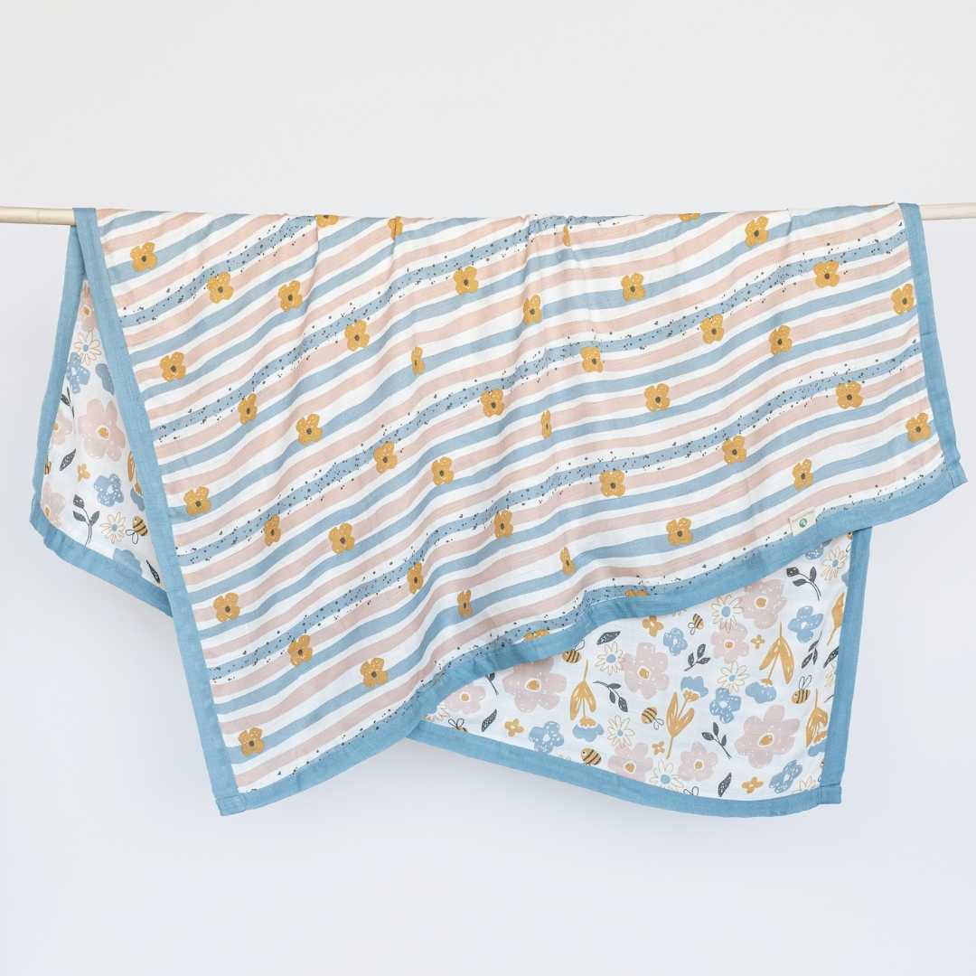bamboo muslin double sided baby blanket