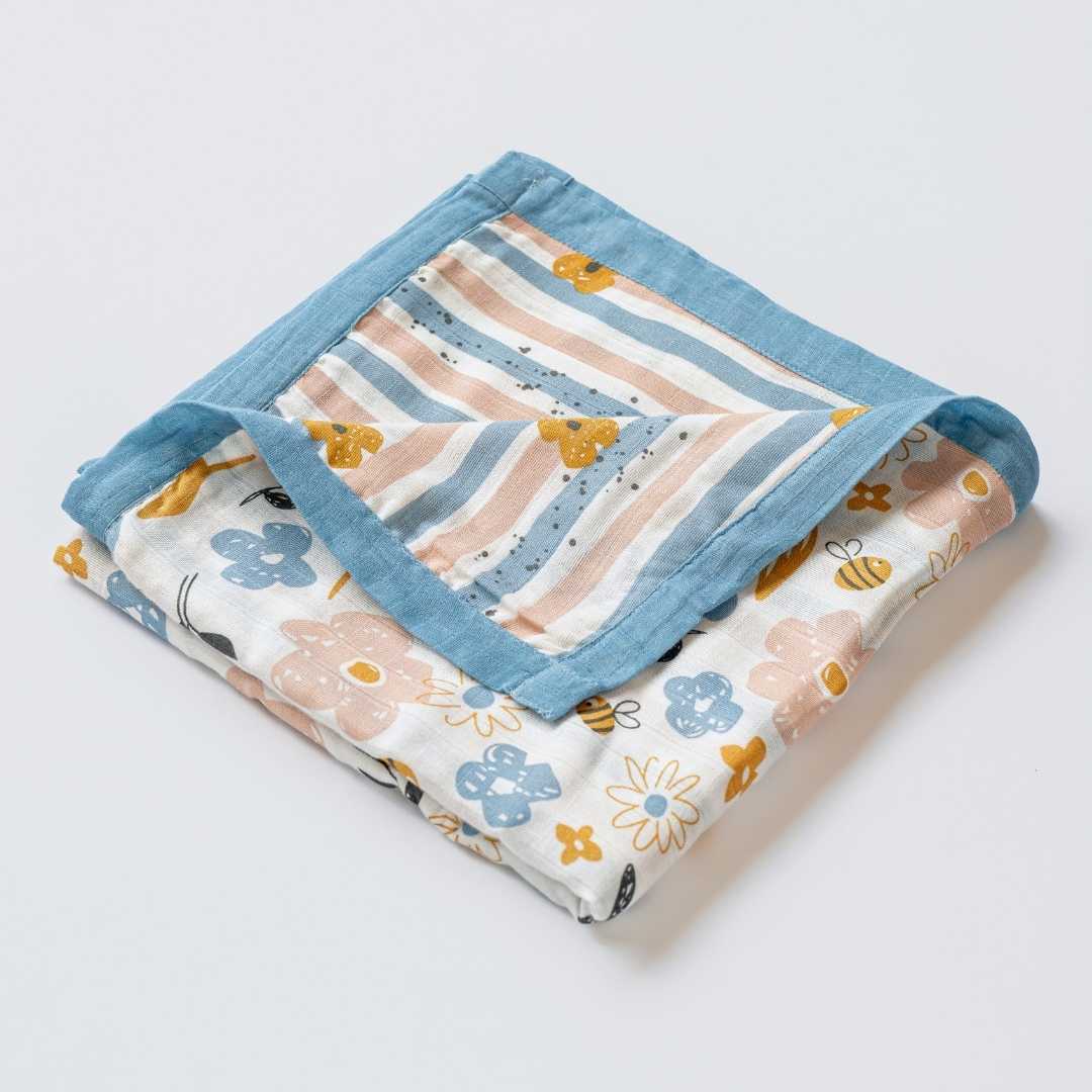 bamboo muslin double sided baby blanket