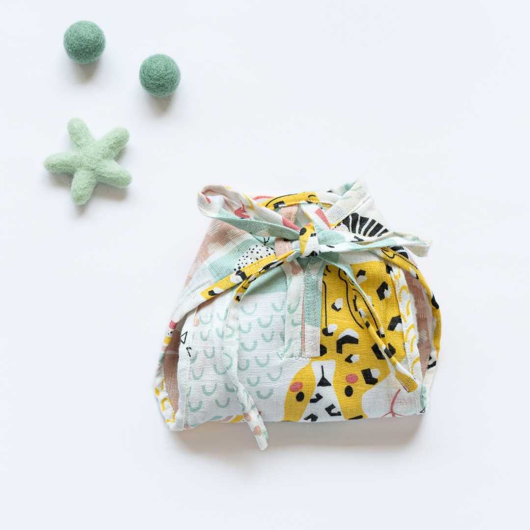 Bamboo muslin assorted nappy pack of 5