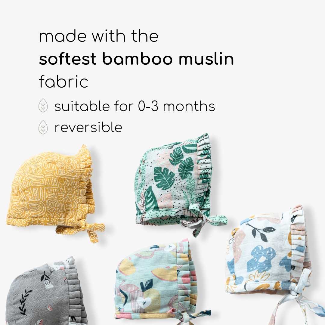 newborn bamboo muslin bonnet cap