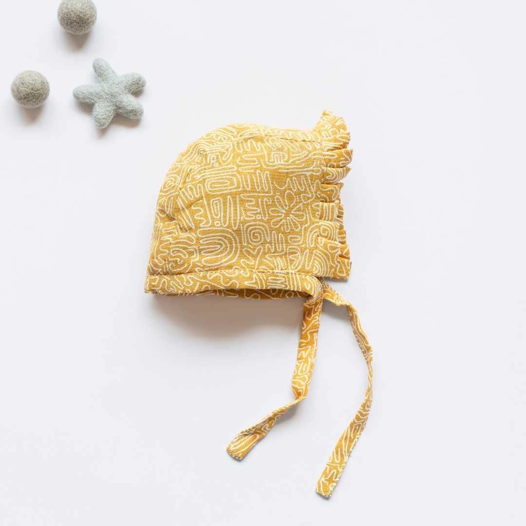 newborn bamboo muslin bonnet cap