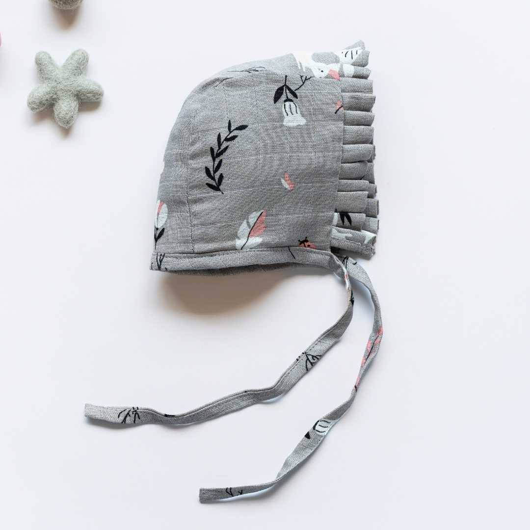 newborn bamboo muslin bonnet cap