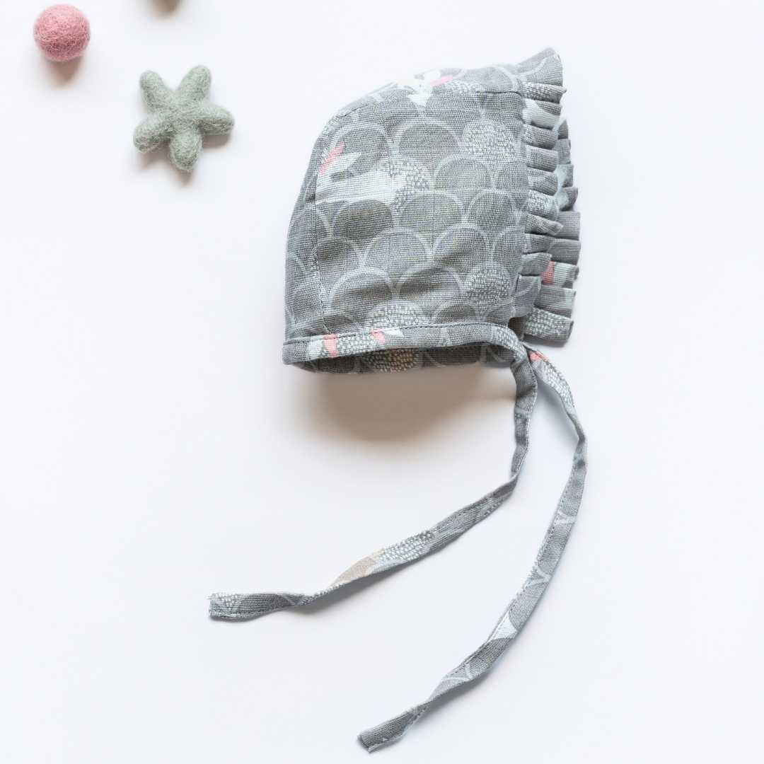 newborn bamboo muslin bonnet cap