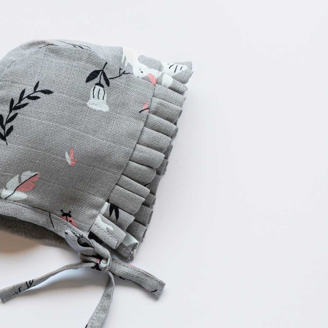 newborn bamboo muslin bonnet cap