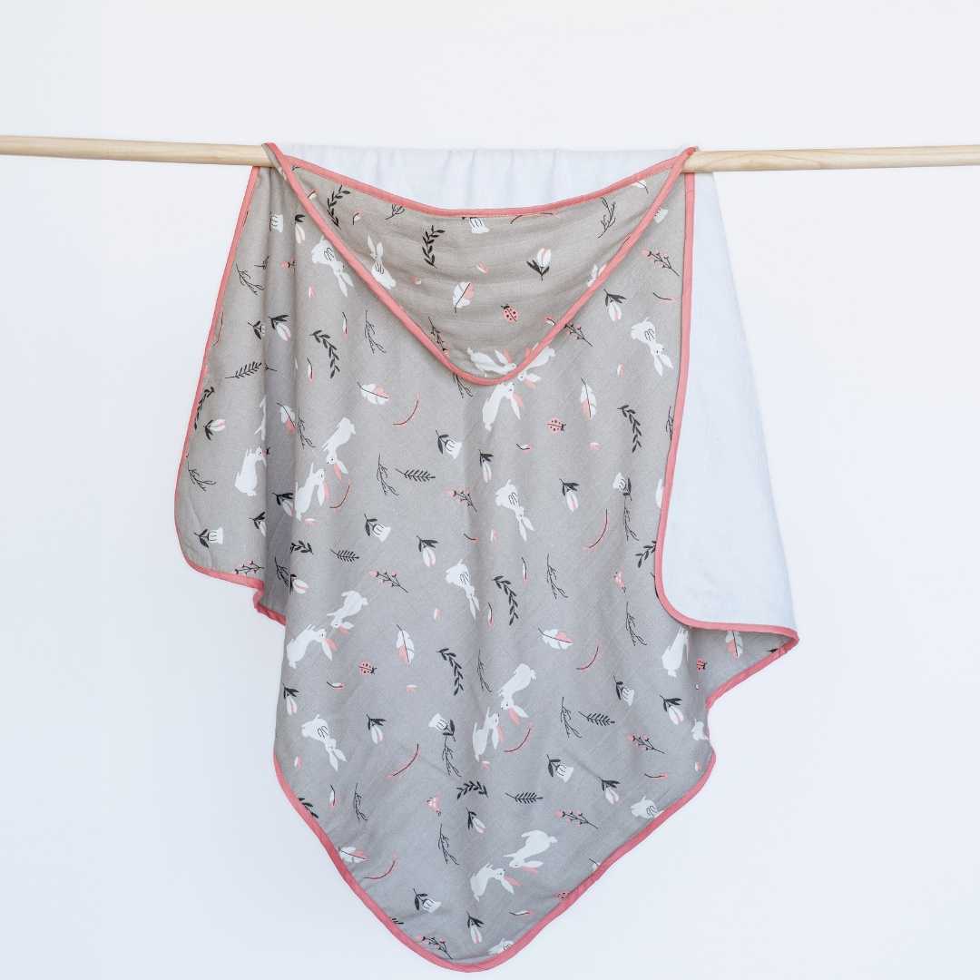 bamboo muslin + terry hooded towel - into the wild