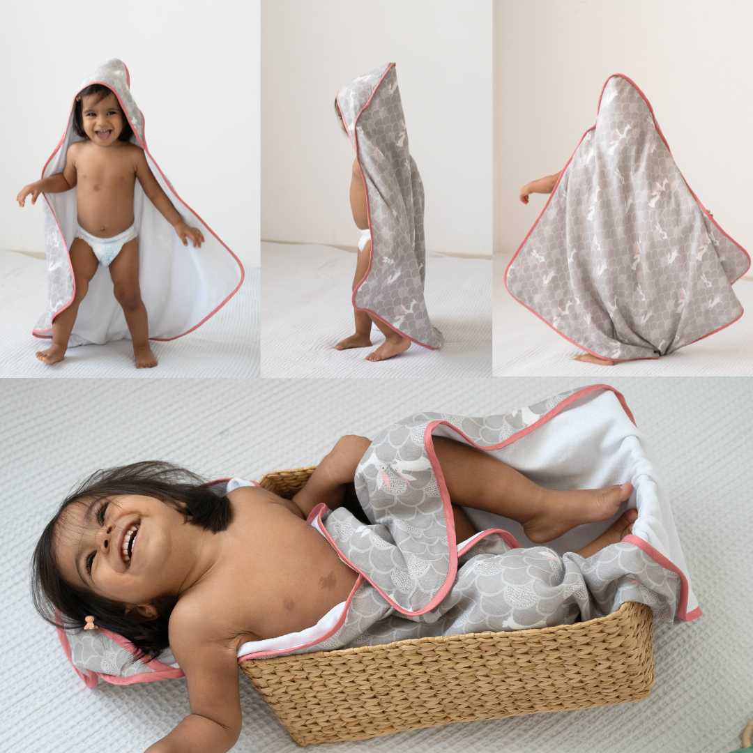 bamboo blanket & hooded towel set