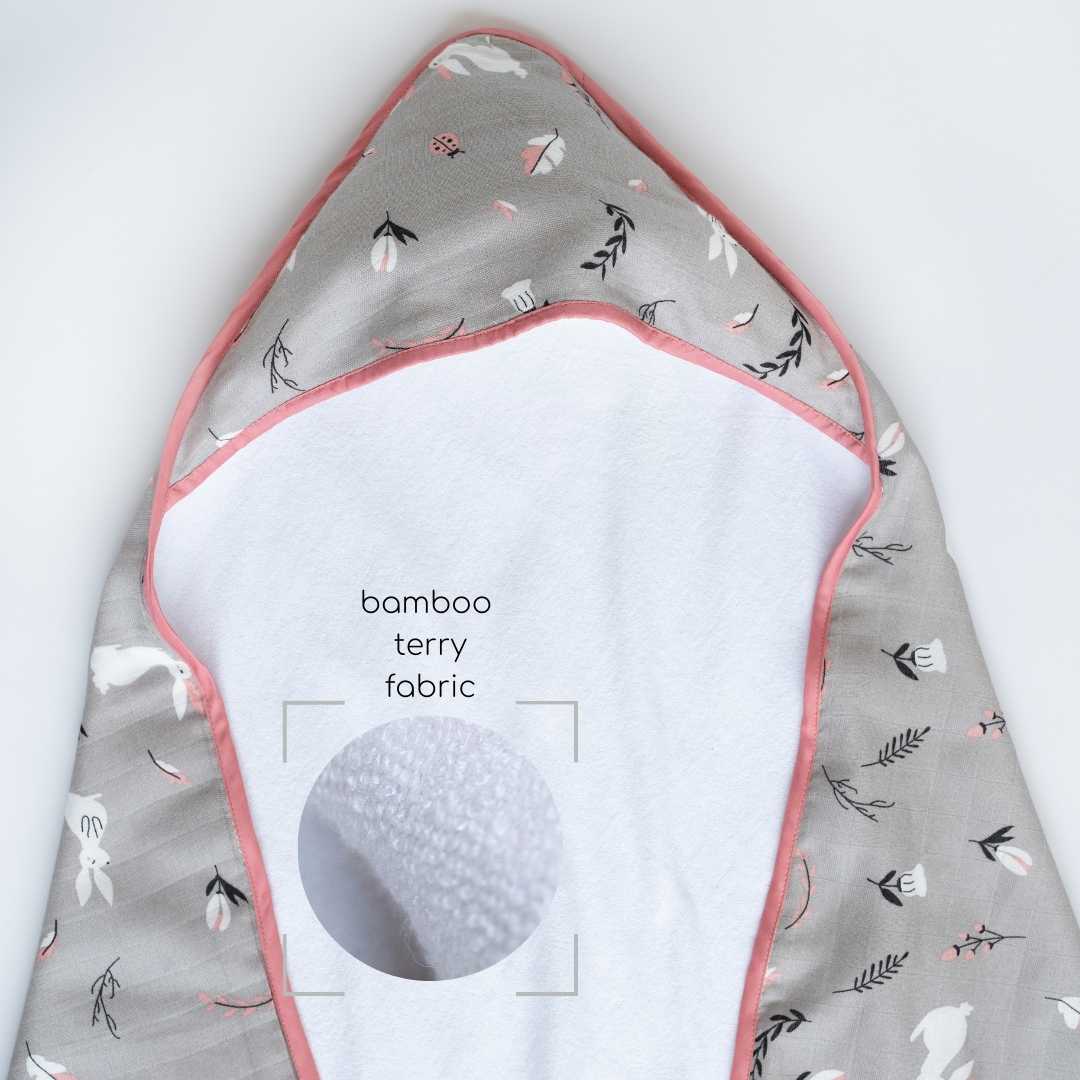 bamboo muslin + terry hooded towel - into the wild