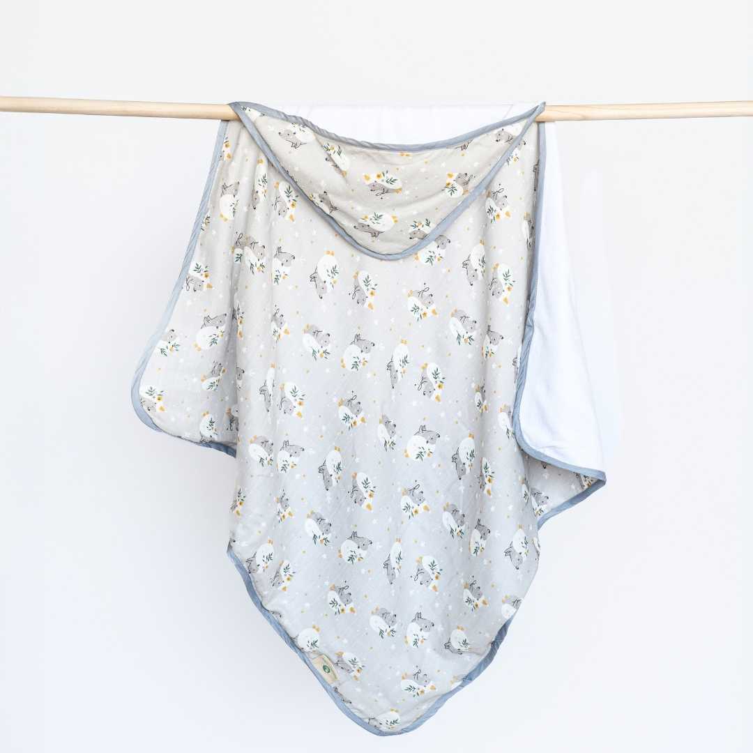 bamboo muslin + terry hooded towel - into the wild