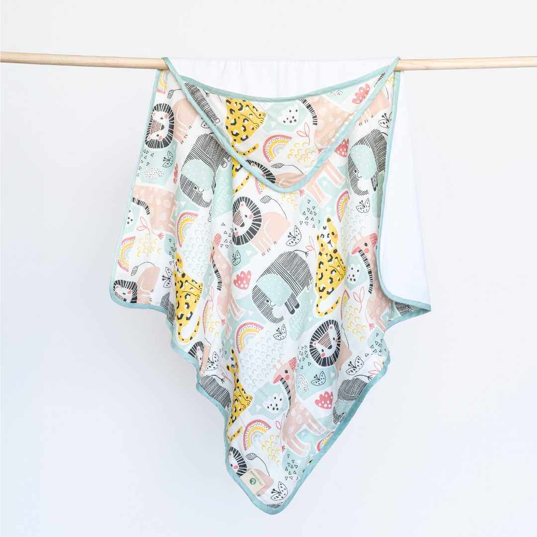 bamboo muslin + terry hooded towel - into the wild