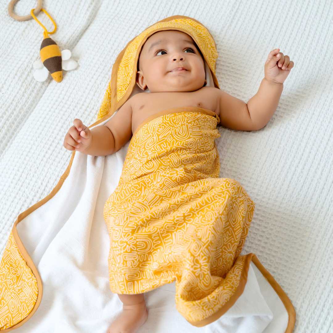 bamboo blanket & hooded towel set