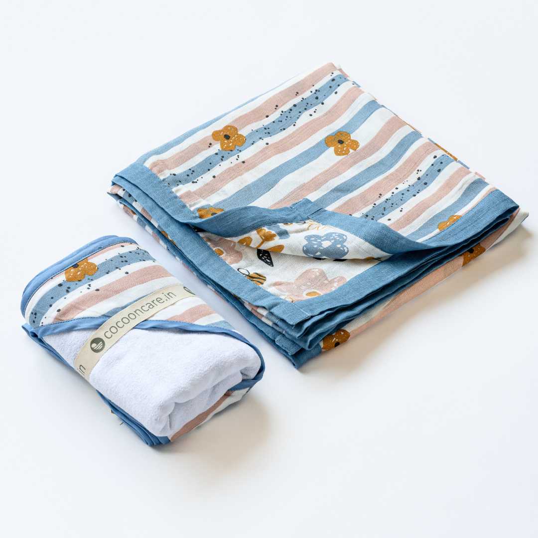 bamboo blanket & hooded towel set