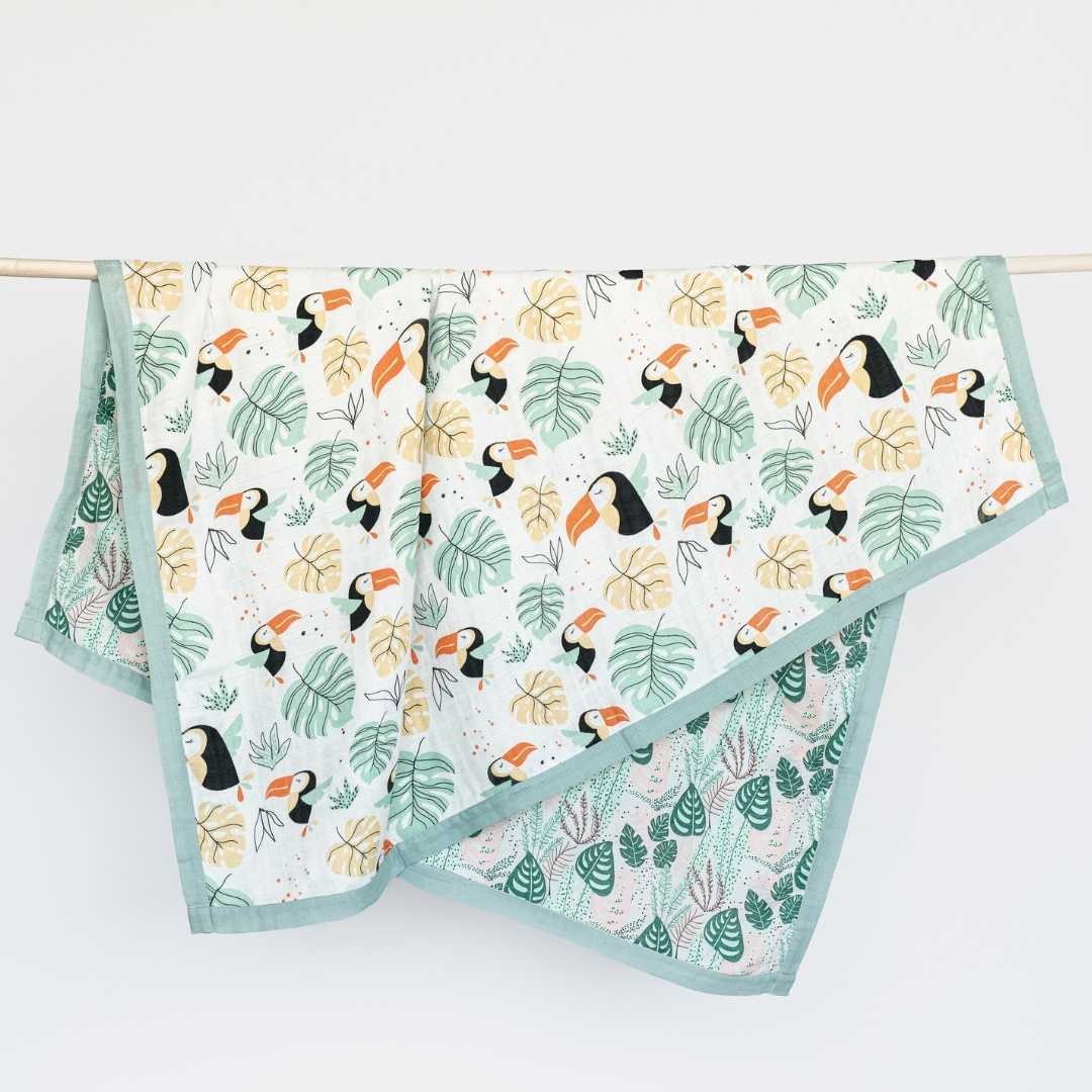 bamboo muslin double sided baby blanket