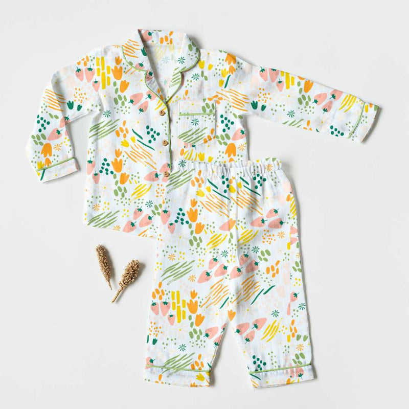Forest Adventure Printed Muslin Night Suit