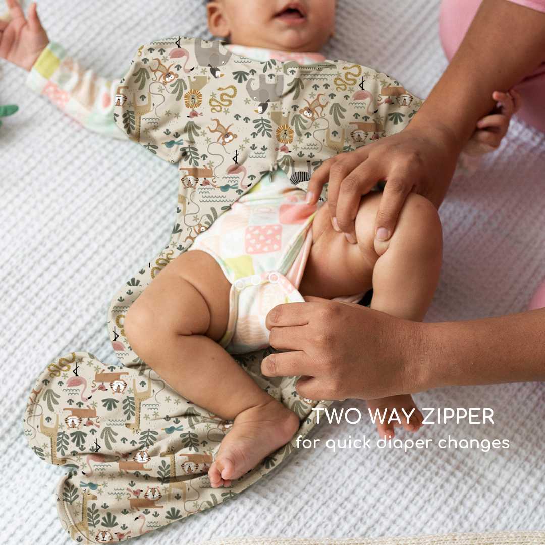 bamboo swaddle out sleep pod - prints