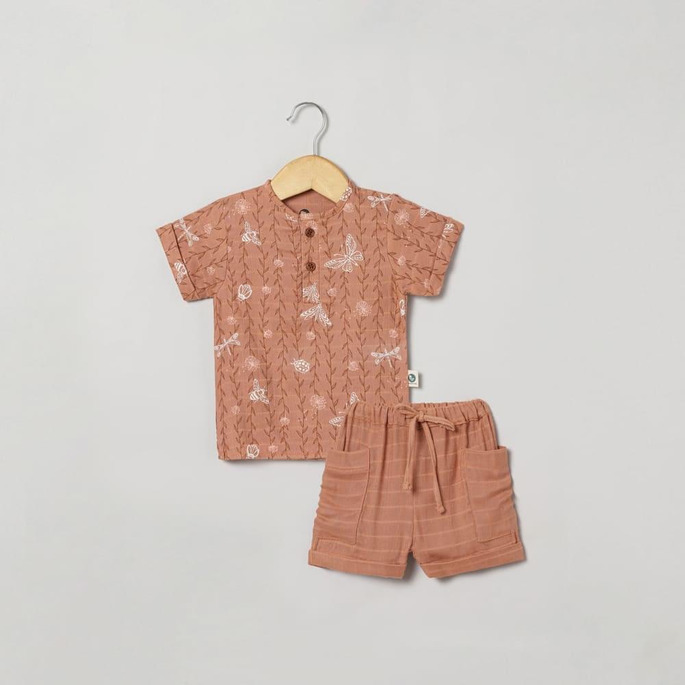 bamboo muslin shirt shorts set