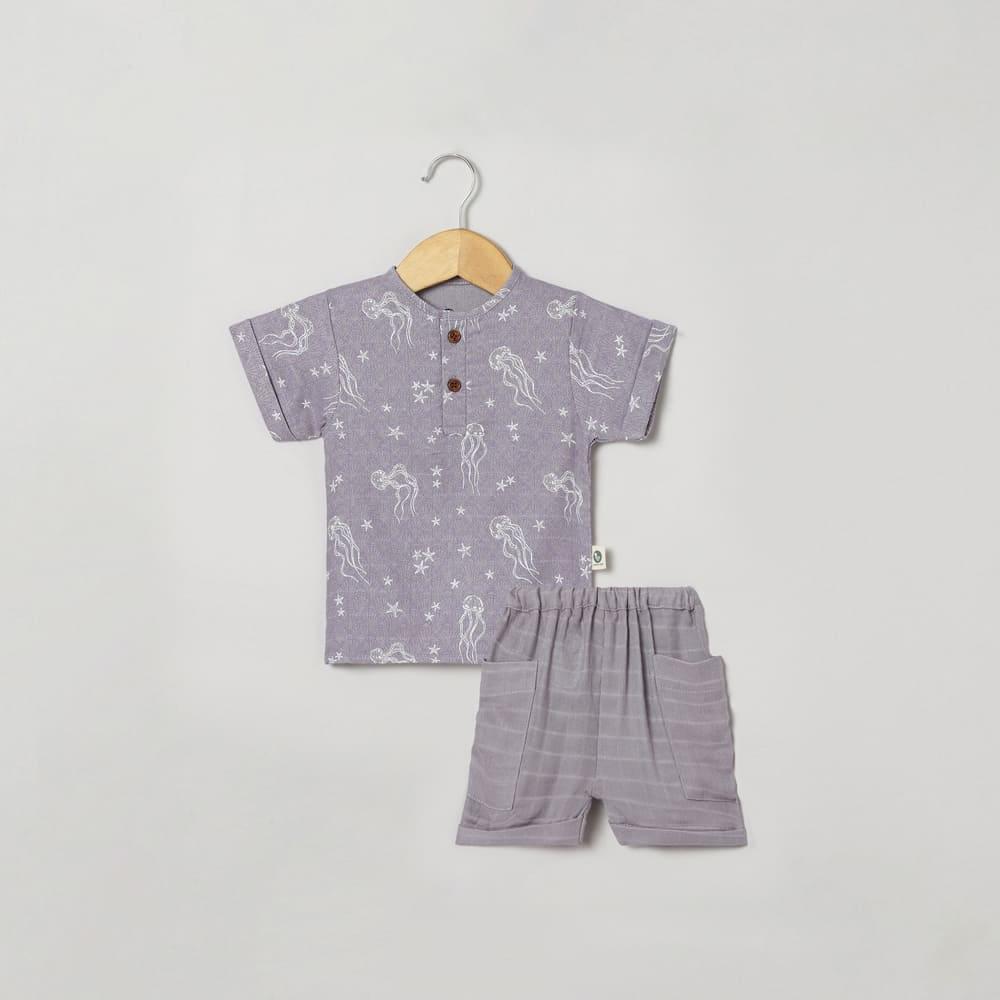 bamboo muslin shirt shorts set