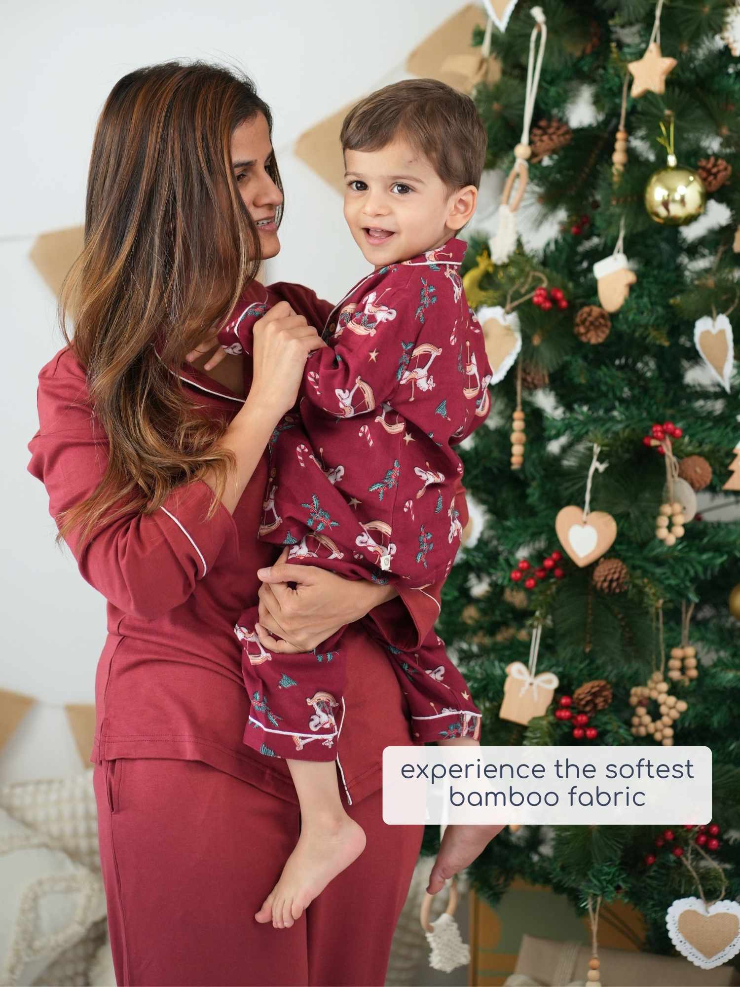 women's bamboo knit nightsuit - valentine edit