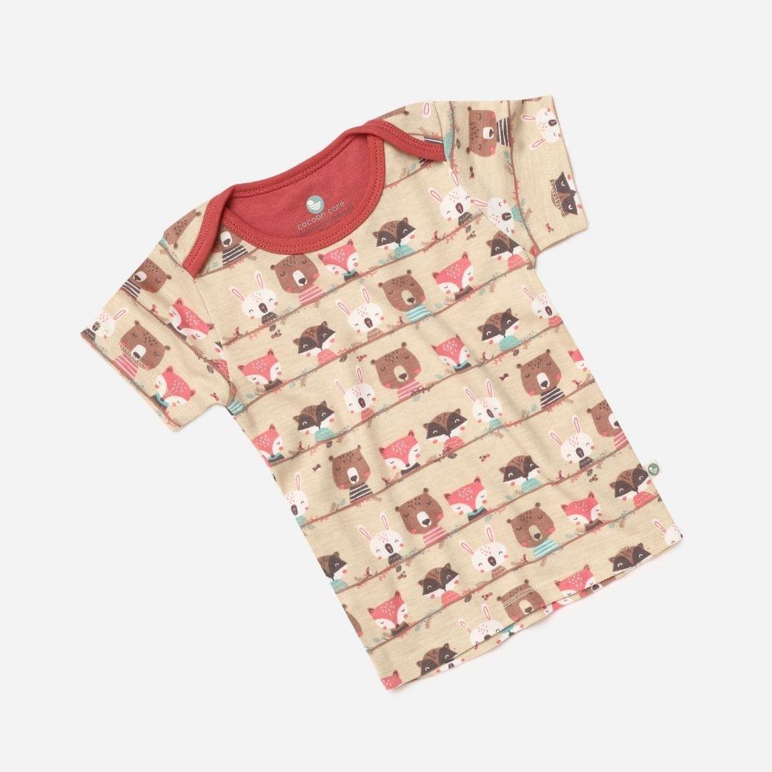 bamboo printed t-shirt & solid shorts set